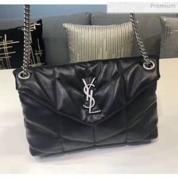 Saint Laurent Loulou Puffer Small Bag in Quilted Lambskin 577476 Black/Silver 2020 (BGL-20052812)