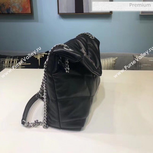 Saint Laurent Loulou Puffer Small Bag in Quilted Lambskin 577476 Black/Silver 2020 (BGL-20052812)