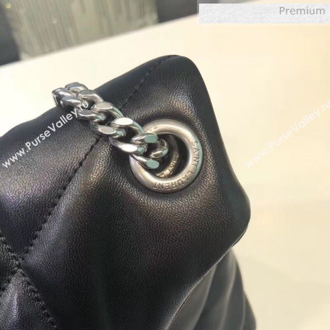 Saint Laurent Loulou Puffer Small Bag in Quilted Lambskin 577476 Black/Silver 2020 (BGL-20052812)