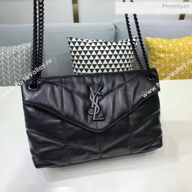 Saint Laurent Loulou Puffer Small Bag in Quilted Lambskin 577476 All Black 2020 (BGL-20052813)