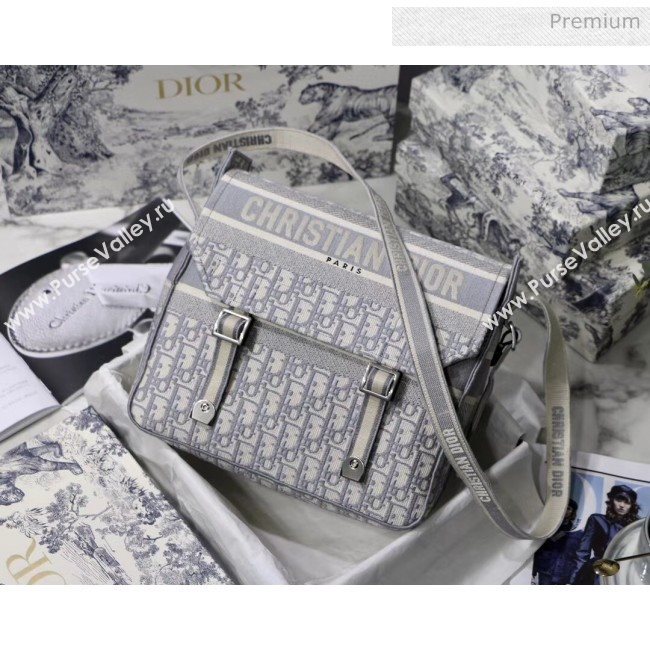 Dior Diorcamp Messenger Bag in Embroidered Oblique Canvas Grey 2020 (XXG-20052814)