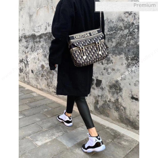 Dior Diorcamp Messenger Bag in Embroidered Oblique Canvas Blue 2020 (XXG-20052815)