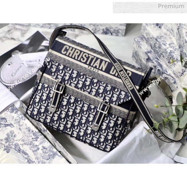 Dior Diorcamp Messenger Bag in Embroidered Oblique Canvas Blue 2020 (XXG-20052815)