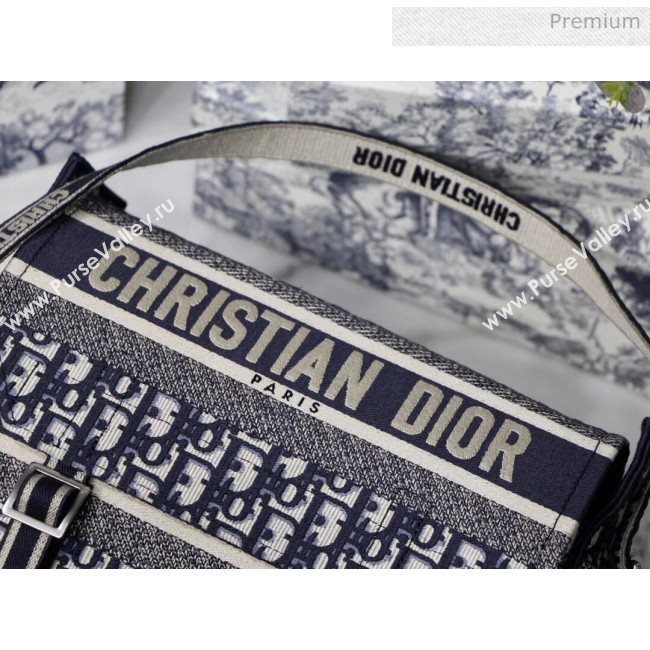 Dior Diorcamp Messenger Bag in Embroidered Oblique Canvas Blue 2020 (XXG-20052815)