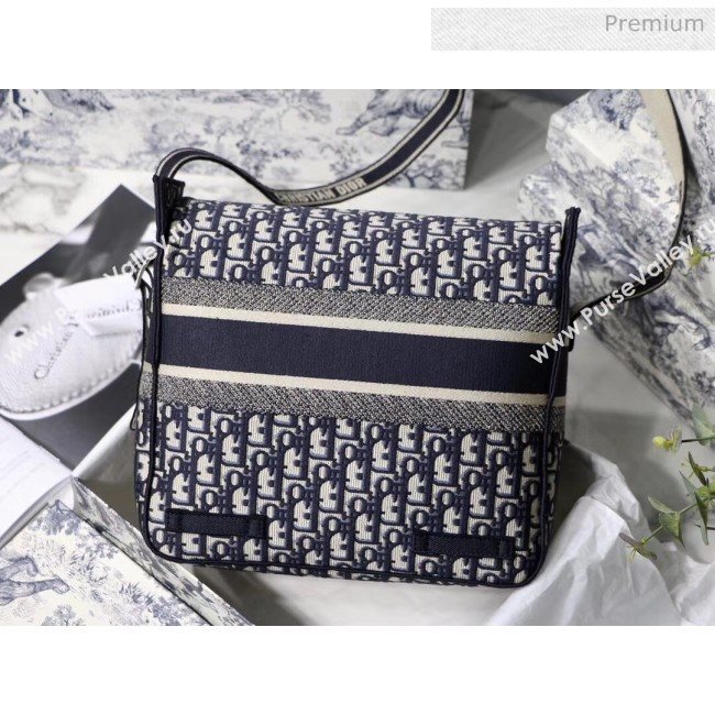 Dior Diorcamp Messenger Bag in Embroidered Oblique Canvas Blue 2020 (XXG-20052815)