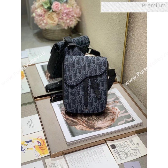 Dior Oblique Jacquard Canvas Saddle Nano Pouch Black 2020 (XXG-20052817)
