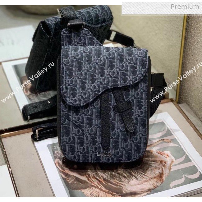 Dior Oblique Jacquard Canvas Saddle Nano Pouch Black 2020 (XXG-20052817)