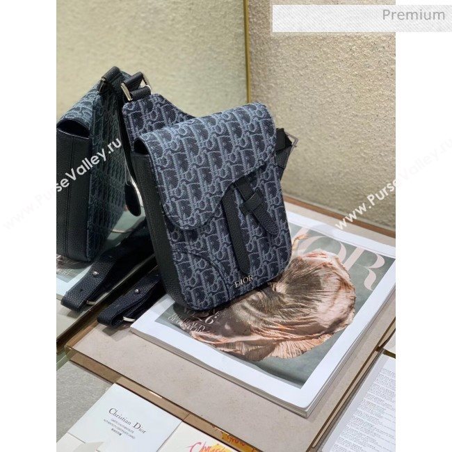 Dior Oblique Jacquard Canvas Saddle Nano Pouch Black 2020 (XXG-20052817)