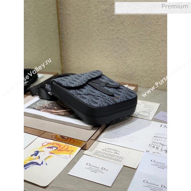 Dior Oblique Jacquard Canvas Saddle Nano Pouch Black 2020 (XXG-20052817)