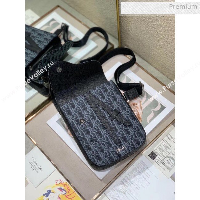 Dior Oblique Jacquard Canvas Saddle Nano Pouch Black 2020 (XXG-20052817)