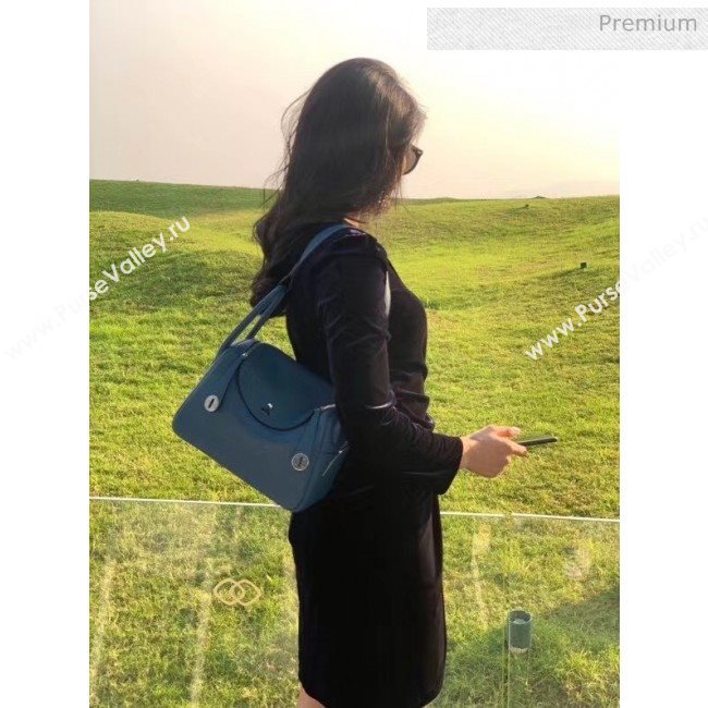 Hermes Lindy 30cm Bag In Togo Calfskin Leather Denim Blue 2020 (FL-20052903)