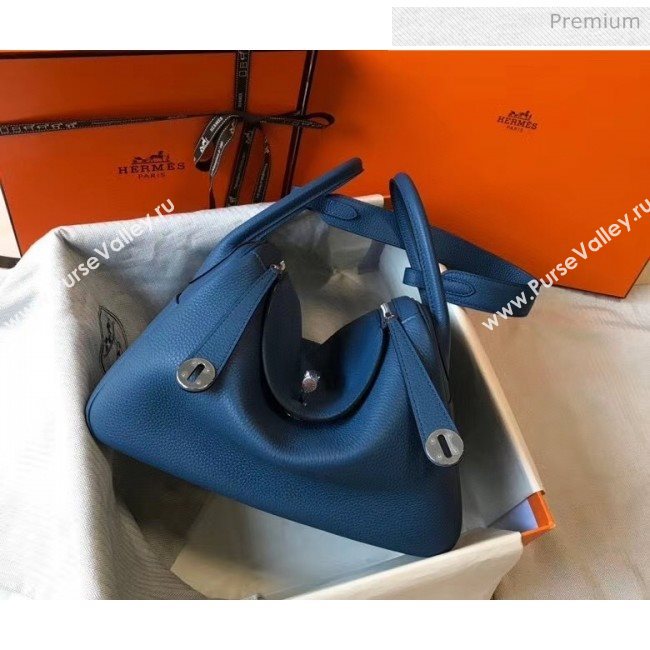 Hermes Lindy 30cm Bag In Togo Calfskin Leather Denim Blue 2020 (FL-20052903)