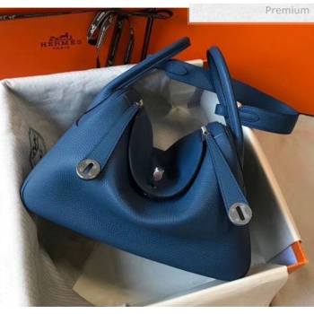 Hermes Lindy 30cm Bag In Togo Calfskin Leather Denim Blue 2020 (FL-20052903)