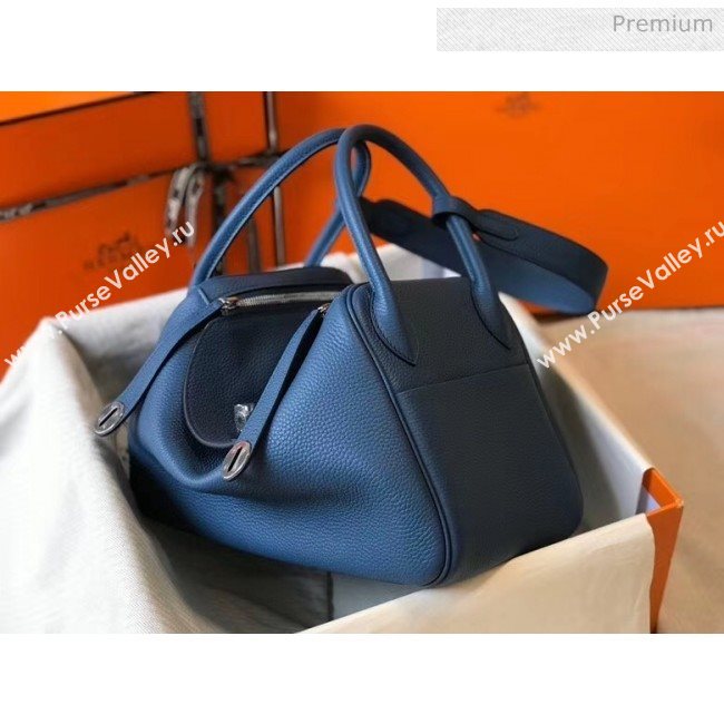 Hermes Lindy 30cm Bag In Togo Calfskin Leather Denim Blue 2020 (FL-20052903)