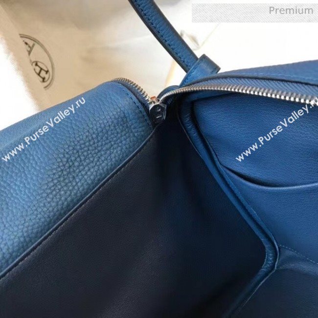 Hermes Lindy 30cm Bag In Togo Calfskin Leather Denim Blue 2020 (FL-20052903)