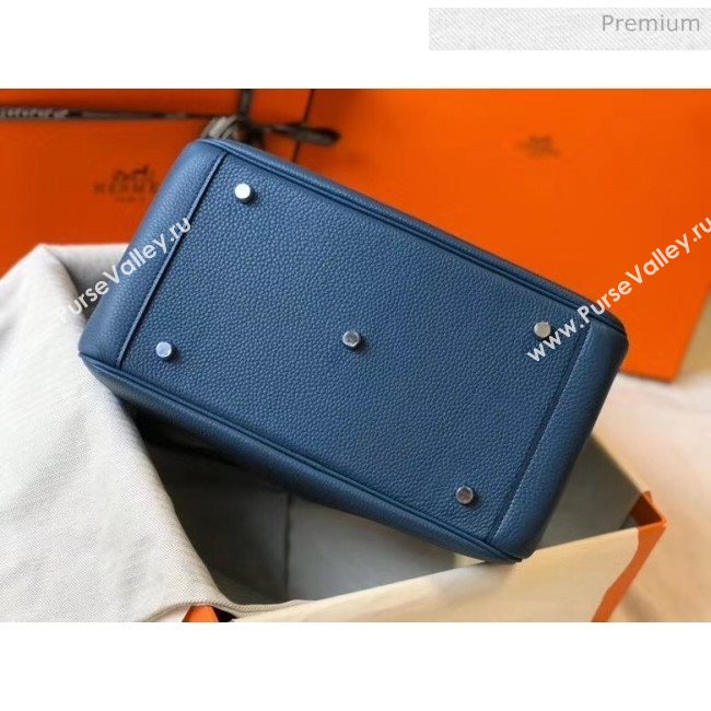 Hermes Lindy 30cm Bag In Togo Calfskin Leather Denim Blue 2020 (FL-20052903)