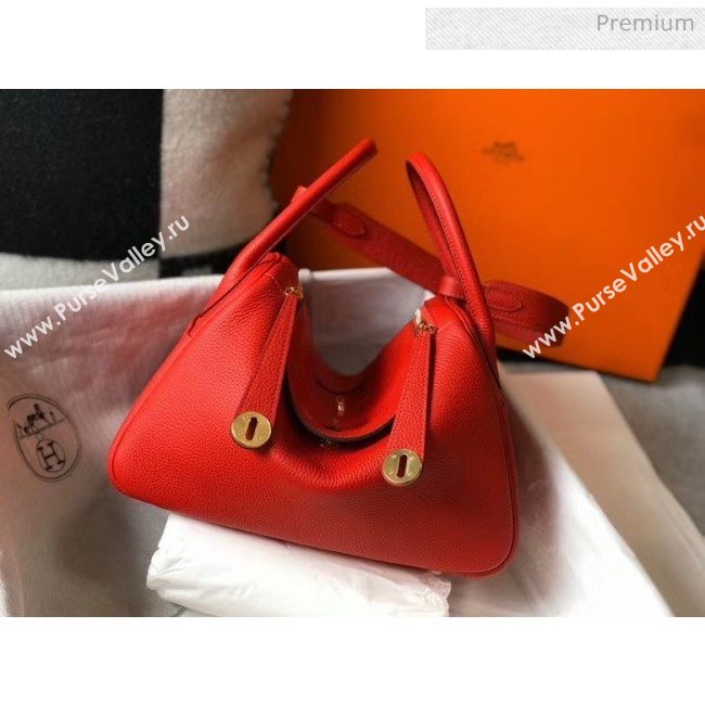 Hermes Lindy 30cm Bag In Togo Calfskin Leather Red 2020 (FL-20052904)