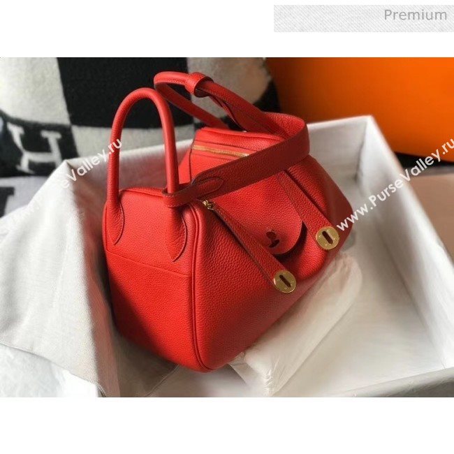 Hermes Lindy 30cm Bag In Togo Calfskin Leather Red 2020 (FL-20052904)