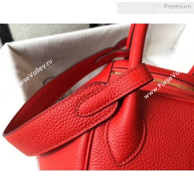 Hermes Lindy 30cm Bag In Togo Calfskin Leather Red 2020 (FL-20052904)