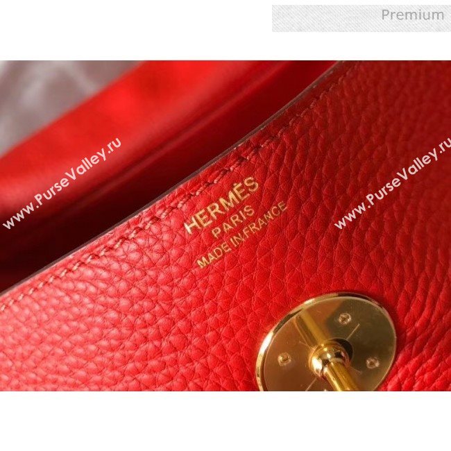 Hermes Lindy 30cm Bag In Togo Calfskin Leather Red 2020 (FL-20052904)