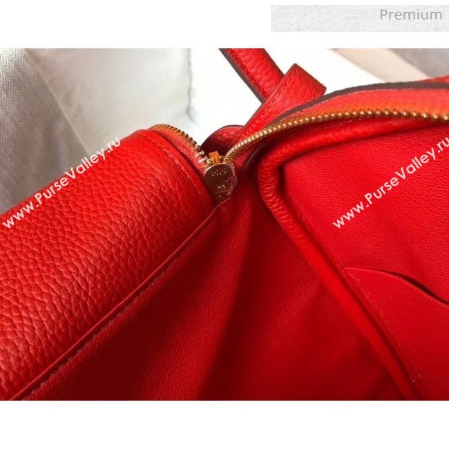 Hermes Lindy 30cm Bag In Togo Calfskin Leather Red 2020 (FL-20052904)