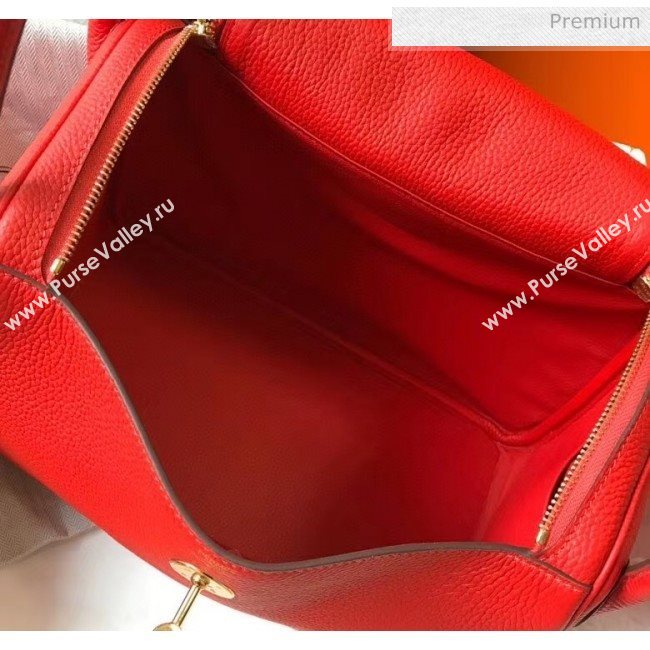 Hermes Lindy 30cm Bag In Togo Calfskin Leather Red 2020 (FL-20052904)