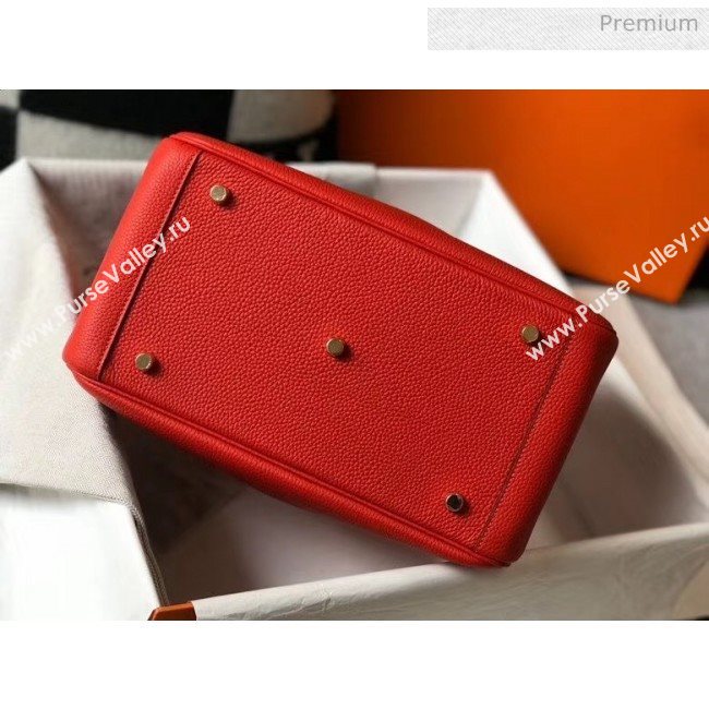 Hermes Lindy 30cm Bag In Togo Calfskin Leather Red 2020 (FL-20052904)