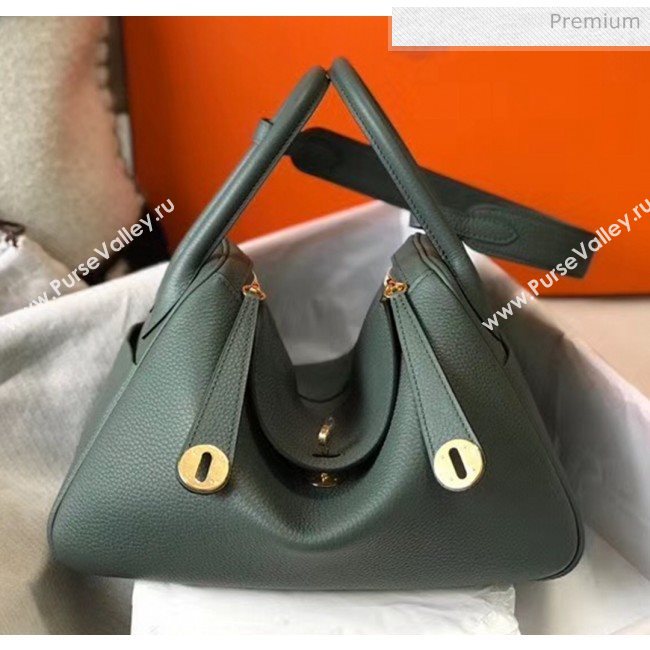 Hermes Lindy 30cm Bag In Togo Calfskin Leather Almond Green 2020 (FL-20052905)