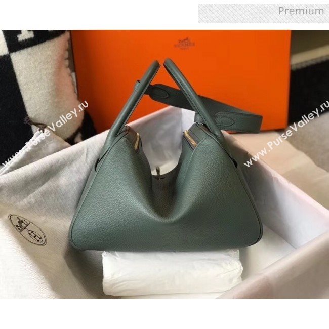 Hermes Lindy 30cm Bag In Togo Calfskin Leather Almond Green 2020 (FL-20052905)