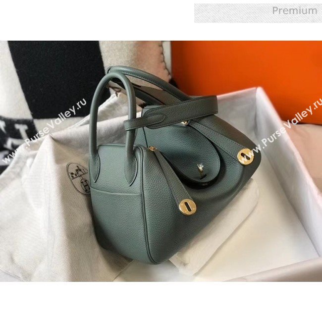 Hermes Lindy 30cm Bag In Togo Calfskin Leather Almond Green 2020 (FL-20052905)