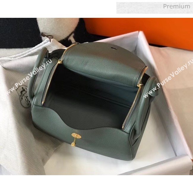 Hermes Lindy 30cm Bag In Togo Calfskin Leather Almond Green 2020 (FL-20052905)