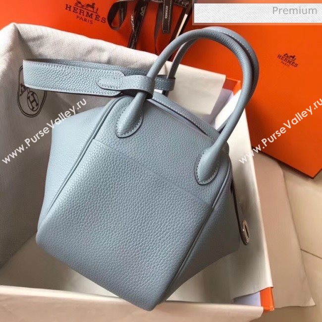 Hermes Lindy 30cm Bag In Togo Calfskin Leather Pale Blue 2020 (FL-20052906)