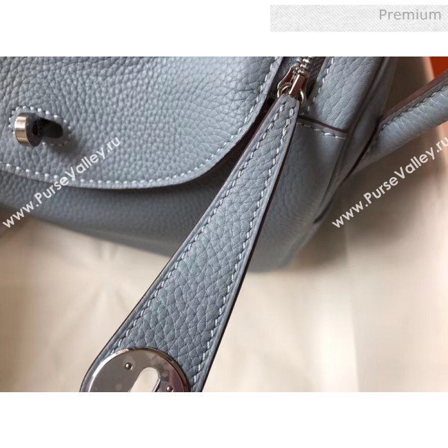 Hermes Lindy 30cm Bag In Togo Calfskin Leather Pale Blue 2020 (FL-20052906)