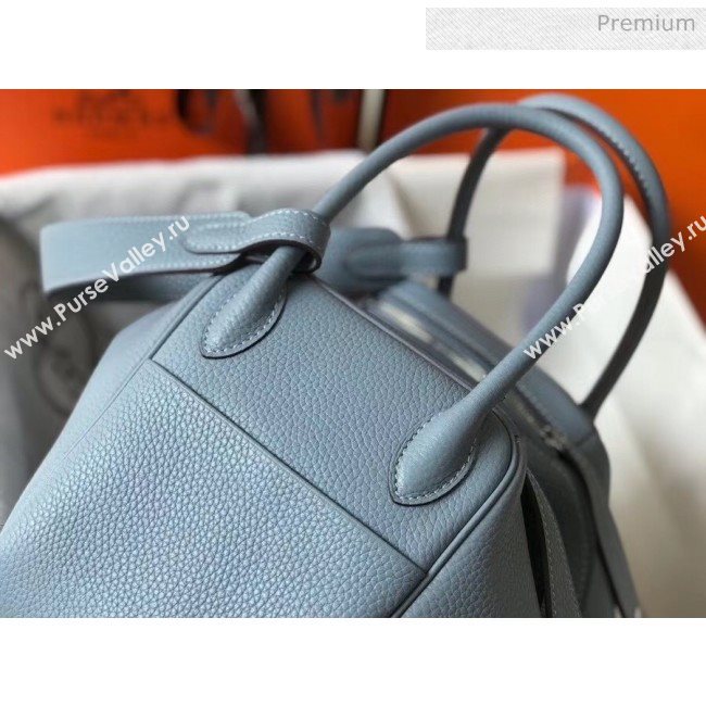 Hermes Lindy 30cm Bag In Togo Calfskin Leather Pale Blue 2020 (FL-20052906)