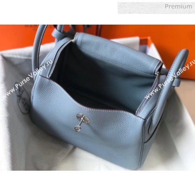 Hermes Lindy 30cm Bag In Togo Calfskin Leather Pale Blue 2020 (FL-20052906)