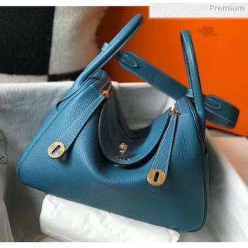 Hermes Lindy 30cm Bag In Togo Calfskin Leather Blue 2020 (FL-20052907)