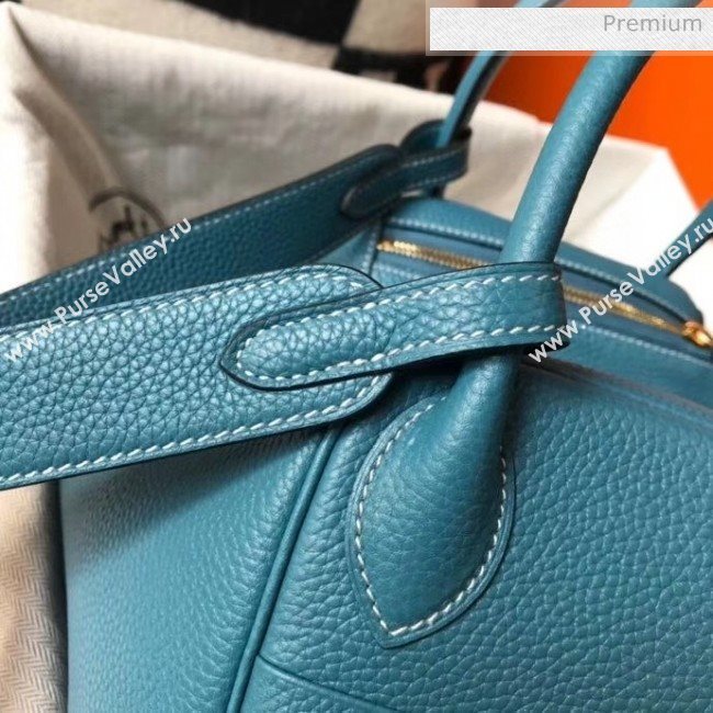 Hermes Lindy 30cm Bag In Togo Calfskin Leather Blue 2020 (FL-20052907)