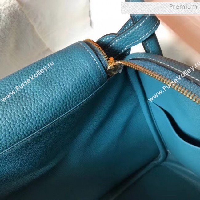 Hermes Lindy 30cm Bag In Togo Calfskin Leather Blue 2020 (FL-20052907)