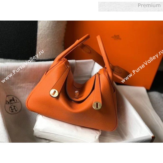 Hermes Lindy 30cm Bag In Togo Calfskin Leather Orange 2020 (FL-20052908)