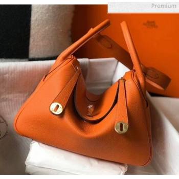 Hermes Lindy 30cm Bag In Togo Calfskin Leather Orange 2020 (FL-20052908)