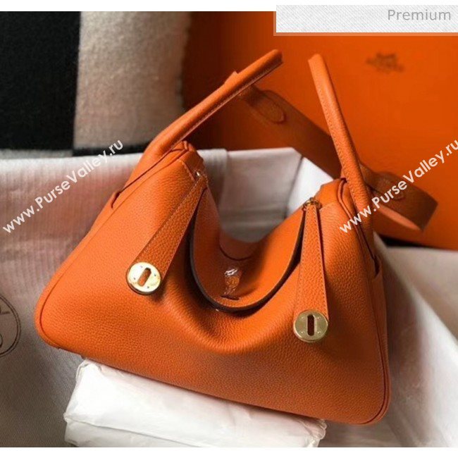 Hermes Lindy 30cm Bag In Togo Calfskin Leather Orange 2020 (FL-20052908)