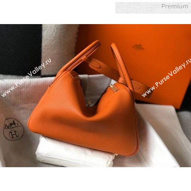 Hermes Lindy 30cm Bag In Togo Calfskin Leather Orange 2020 (FL-20052908)