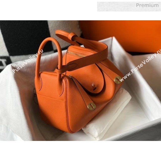 Hermes Lindy 30cm Bag In Togo Calfskin Leather Orange 2020 (FL-20052908)