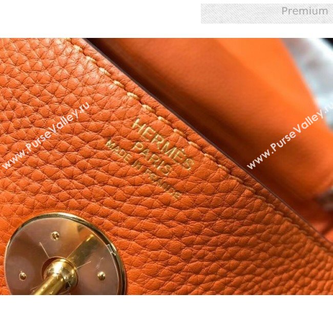 Hermes Lindy 30cm Bag In Togo Calfskin Leather Orange 2020 (FL-20052908)