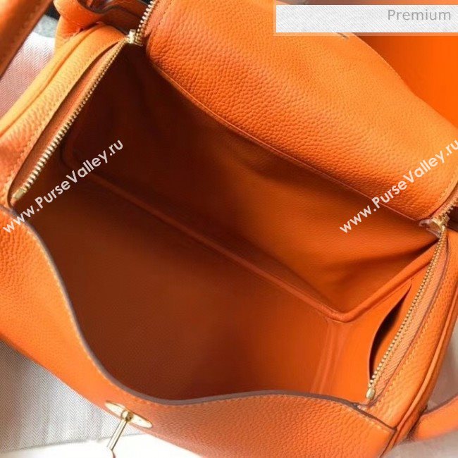 Hermes Lindy 30cm Bag In Togo Calfskin Leather Orange 2020 (FL-20052908)