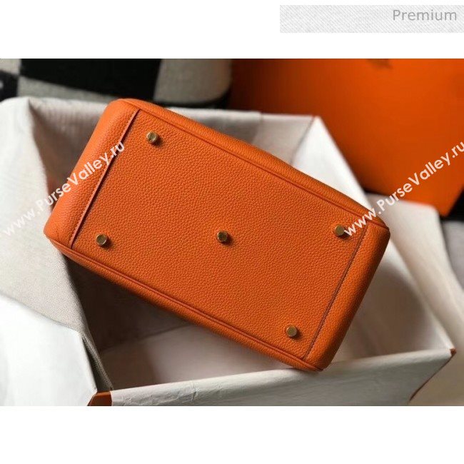 Hermes Lindy 30cm Bag In Togo Calfskin Leather Orange 2020 (FL-20052908)