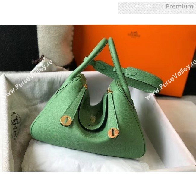 Hermes Lindy 30cm Bag In Togo Calfskin Leather Green 2020 (FL-20052909)