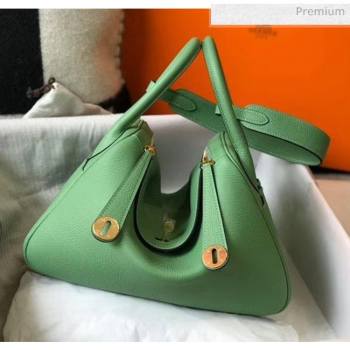 Hermes Lindy 30cm Bag In Togo Calfskin Leather Green 2020 (FL-20052909)