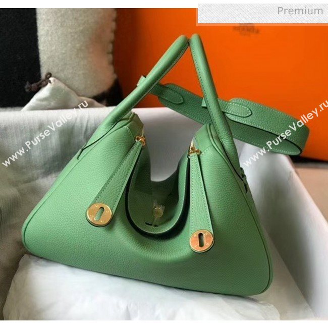Hermes Lindy 30cm Bag In Togo Calfskin Leather Green 2020 (FL-20052909)