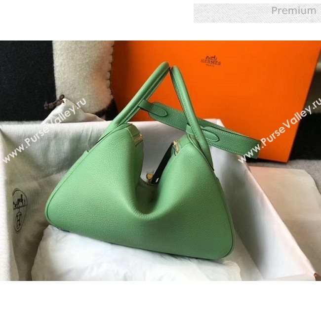 Hermes Lindy 30cm Bag In Togo Calfskin Leather Green 2020 (FL-20052909)